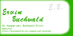 ervin buchwald business card